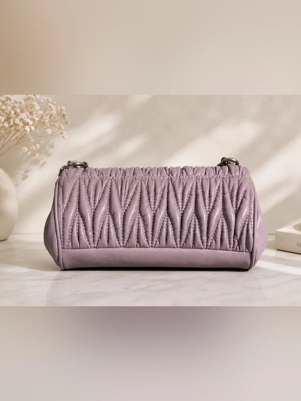 Steve Madden Quilted Shoulder Crossbody Bag in Lavender - NWT - Picture 2 of 6